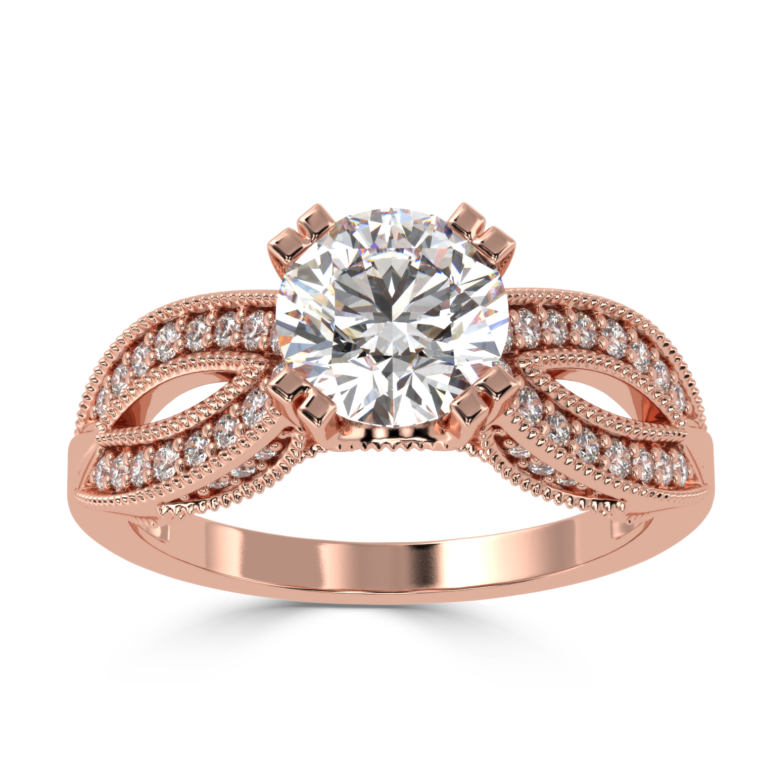 1.36 Carat H Color VS1 Clarity Diamond Studded Natural Diamond Ring.